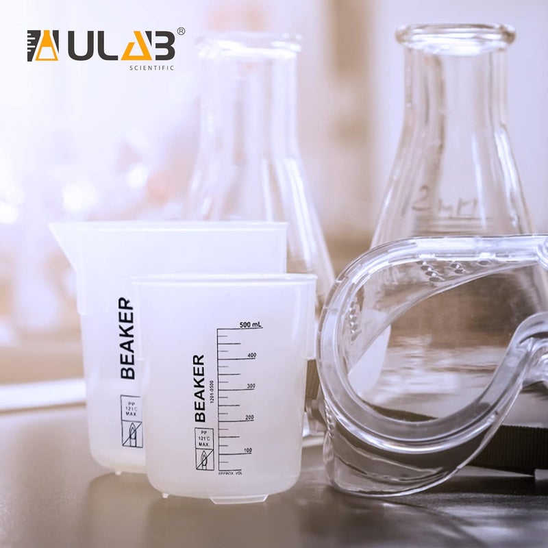 ULAB Scientific Stackable Graduated Plastic Beakers, Vol.2000ml(68oz), with Easy-to-Read Printings in Black, UBP1015 - Image 5